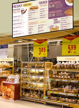 Bakery digital signage menu board from DSMenu