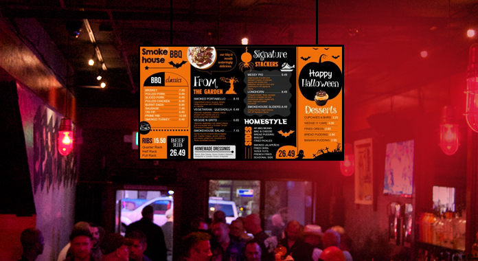 Halloween-Special Digital Signage Menu Boards from DSMenu