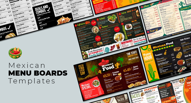 Mexican Cuisine digital signage menu board from DSMenu Mexican Cuisine digital signage menu board from DSMenu