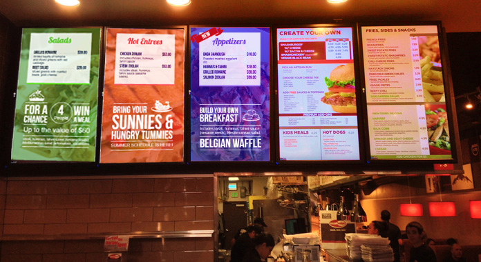  Multi-Screen Digital Menu Boards With A Single Menu Design Theme from DSMenu