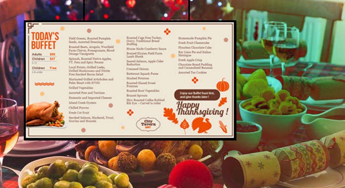 Thanksgiving Day Special Digital Signage Menu Boards from DSMenu