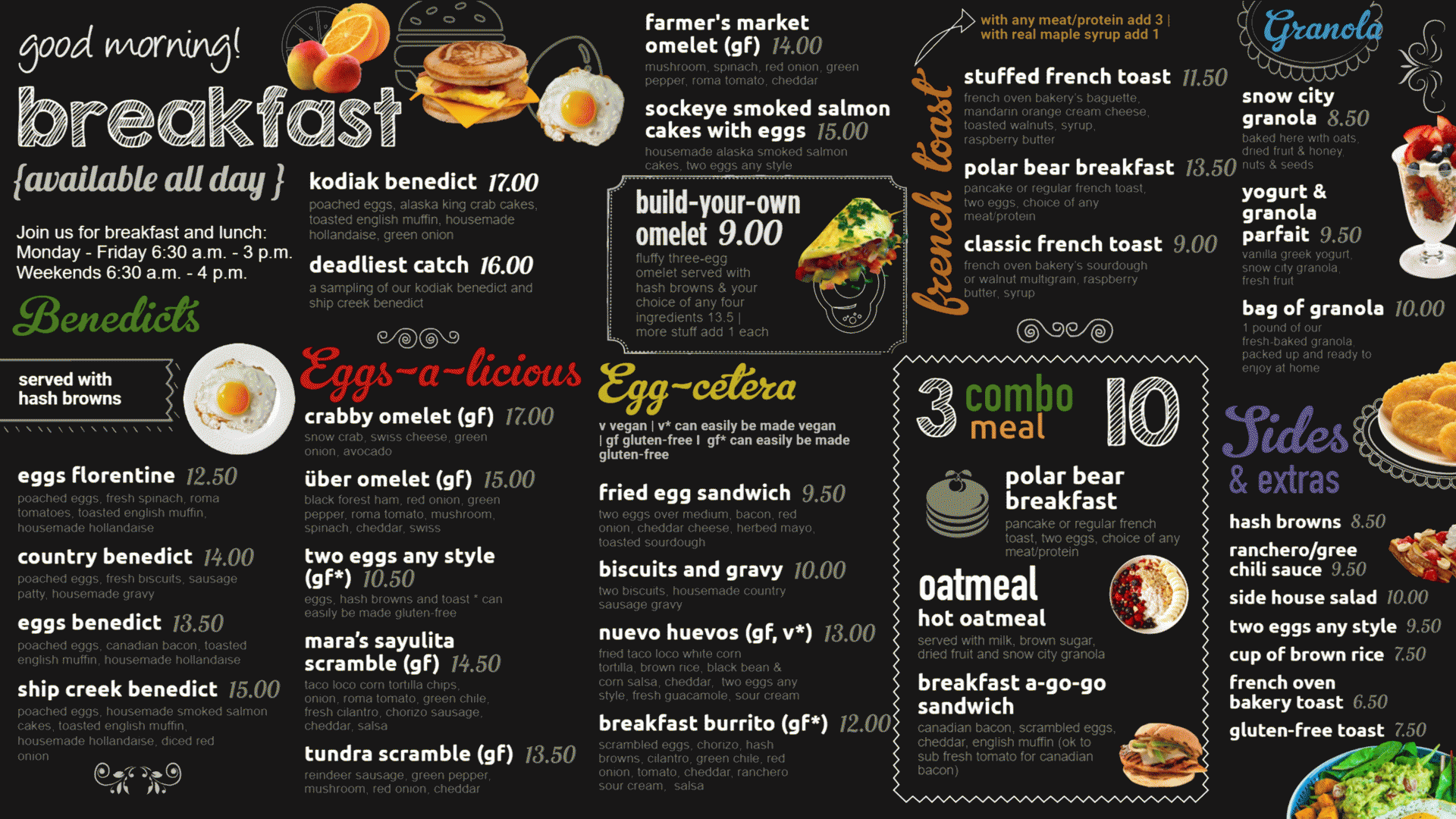Breakfast menu playlist  for digital signage for restaurants