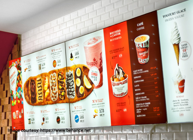 Easy and simple menu integration with the digital signage systems