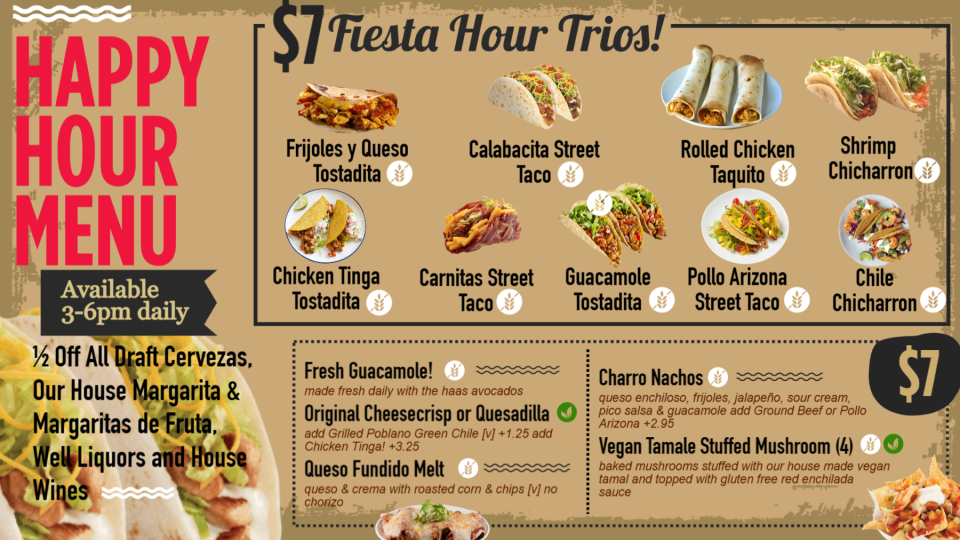 Elcharro cafe happy hour menu Elcharro cafe happy hour menu