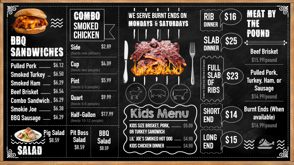Barbecue Chalk Menu board Design template