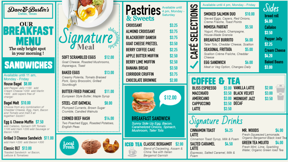 Breakfast Menu Design Breakfast Menu Design