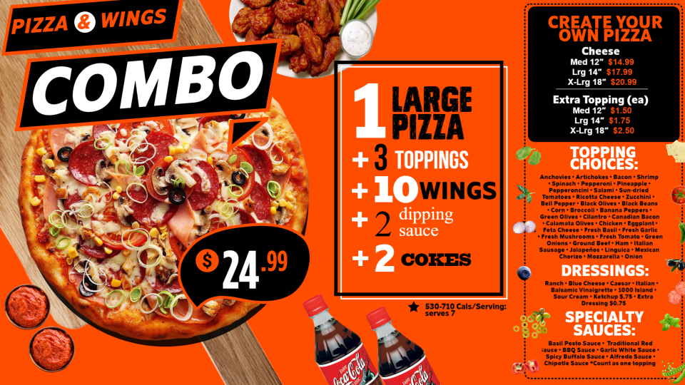 Combo Pizza menu Template