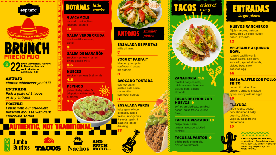 Mexican Brunch Menu Design Mexican Brunch Menu Design