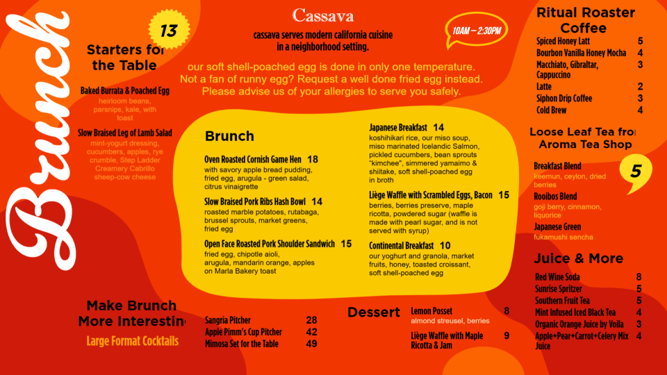 Brilliant Brunch Menu Design Brilliant Brunch Menu Design