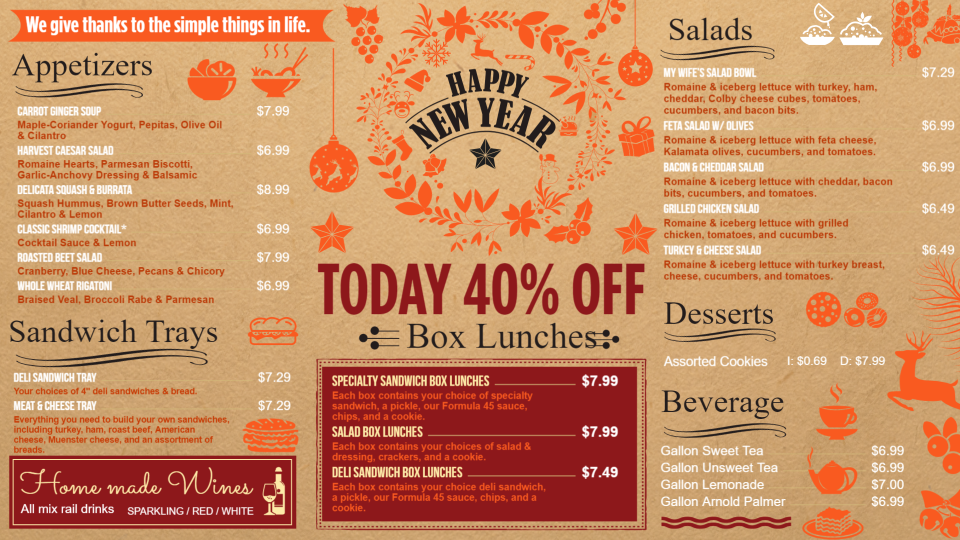 New Year Menu Design Template