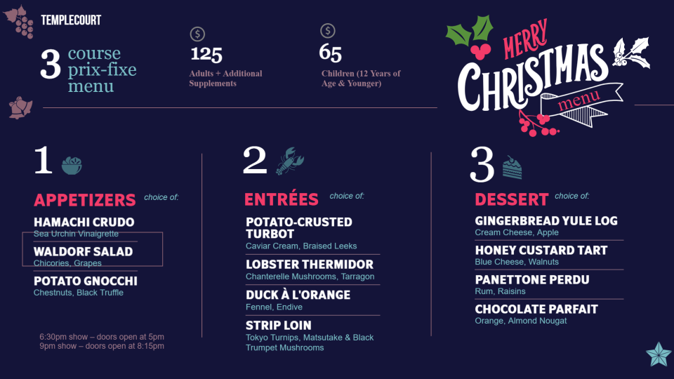 Christmas Menu