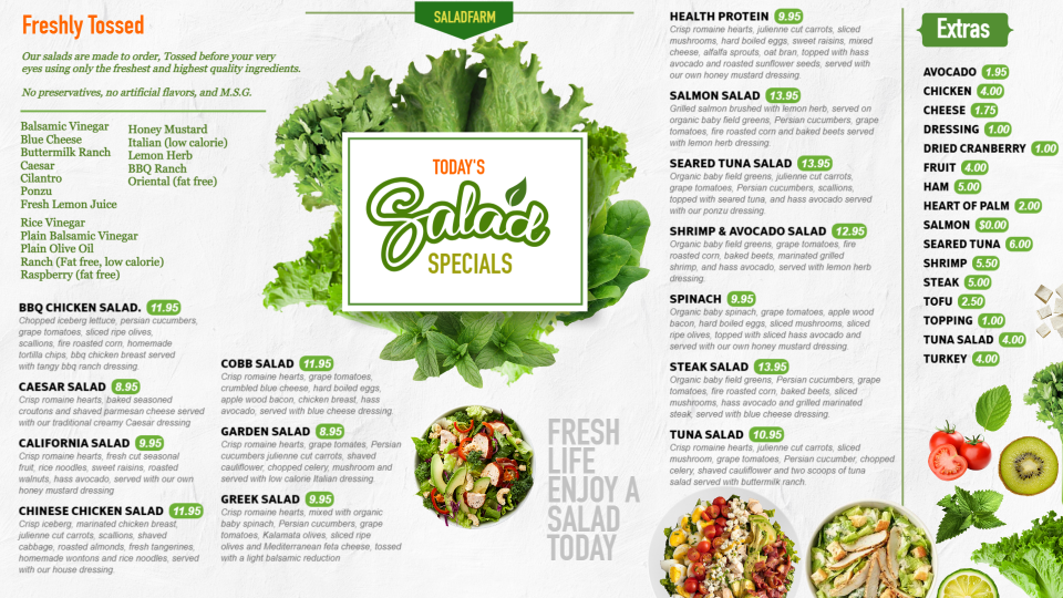 Best Salad Menu Design Best Salad Menu Design