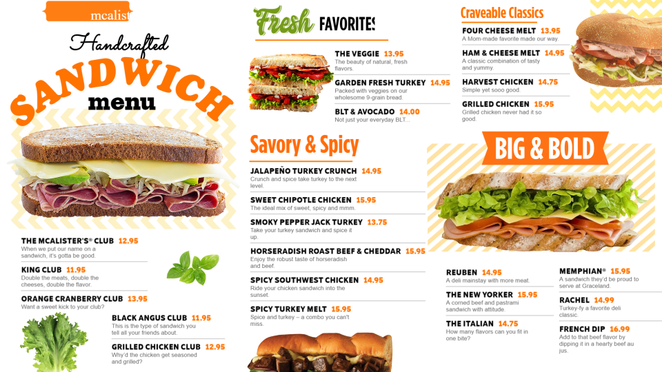 Sandwich Menu Design idea