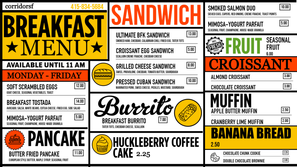 Breakfast Menu Concept Breakfast Menu Concept