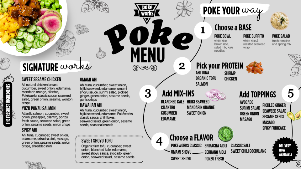 Poke Food Menu