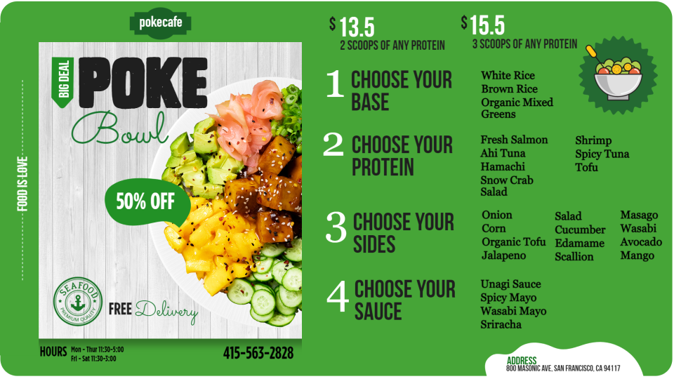 Poke Menu Design