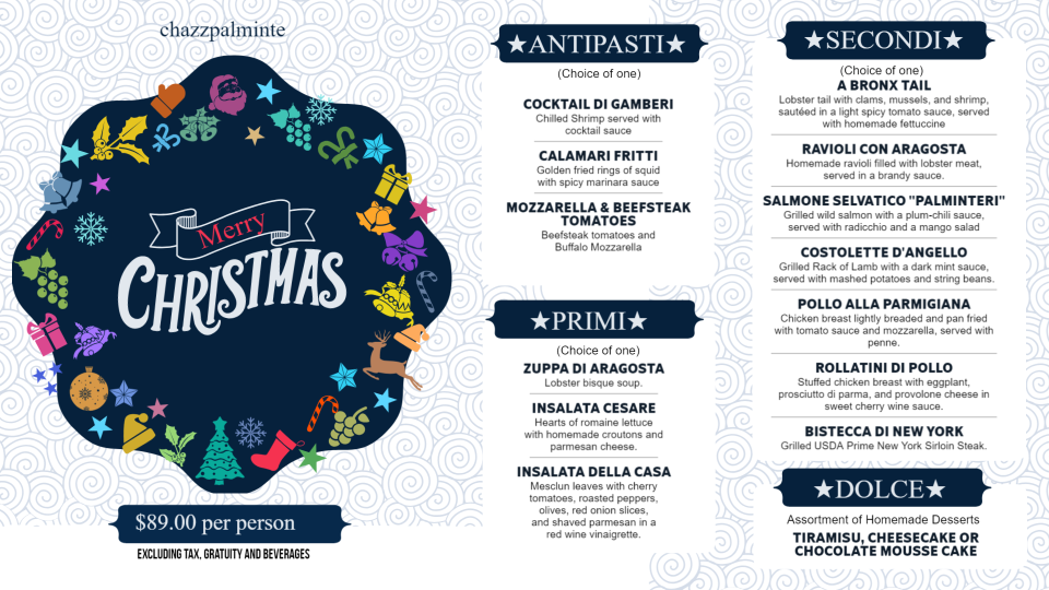 Christmas Menu Board