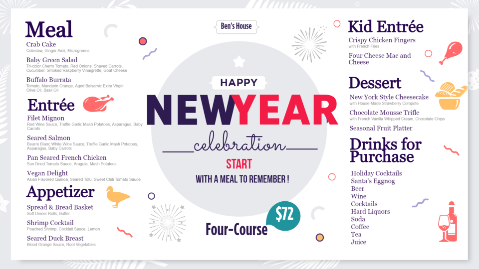 New Year Menu Design