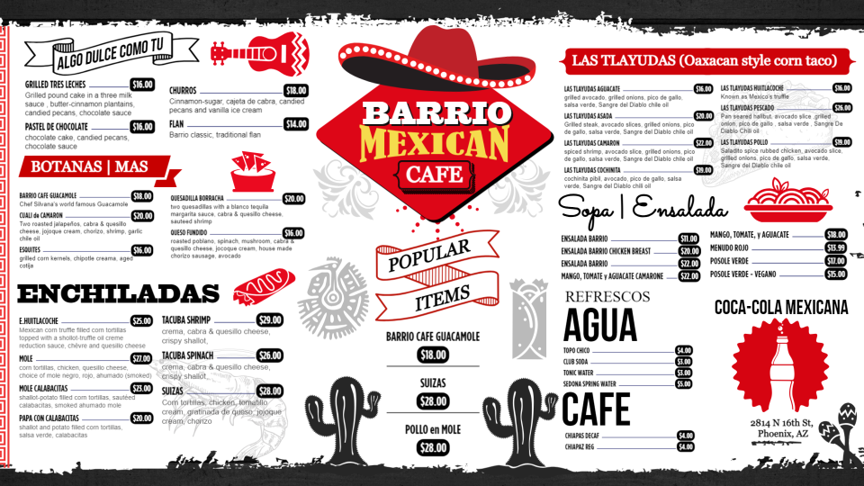 Mexican Menu Design Mexican Menu Design
