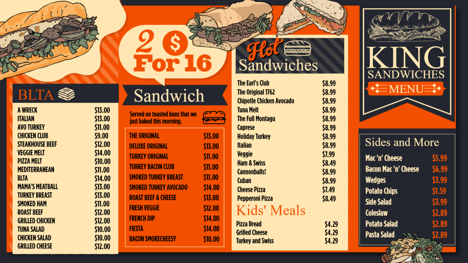 Sandwich Menu Design Template