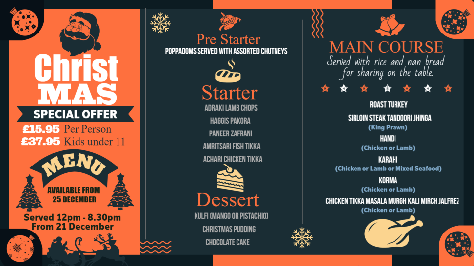 Christmas Food Menu Design