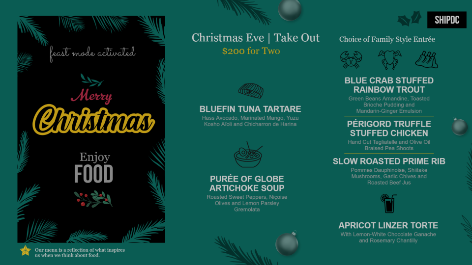 Christmas Menu Design idea