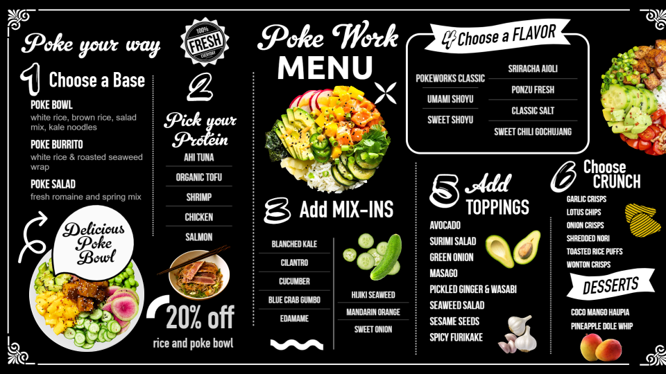 Poke Chalk Menu Design