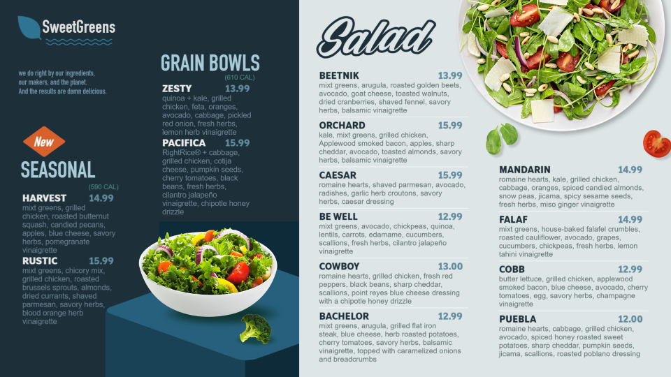 Salad Menu Template Design Salad Menu Template Design