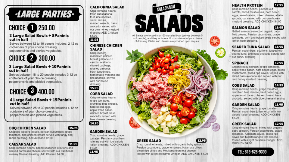Salad Menu Board Template Salad Menu Board Template