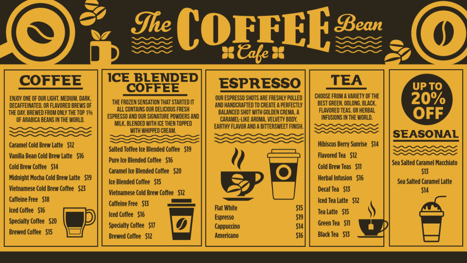 Coffee Menu Board Design image