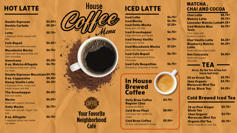Coffee Menu Design Template