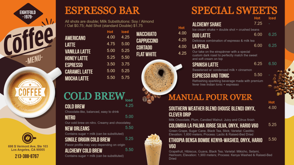 Coffee Menu Board Design idea