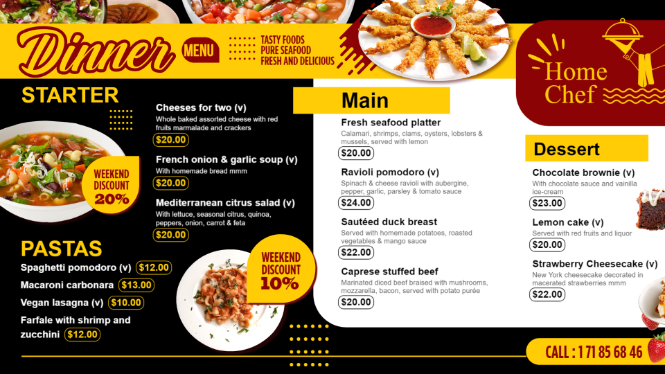 Dinner Menu Template Dinner Menu Template