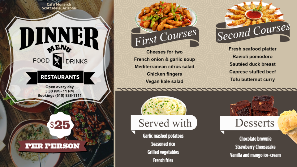 Dinner Menu Design Template Dinner Menu Design Template