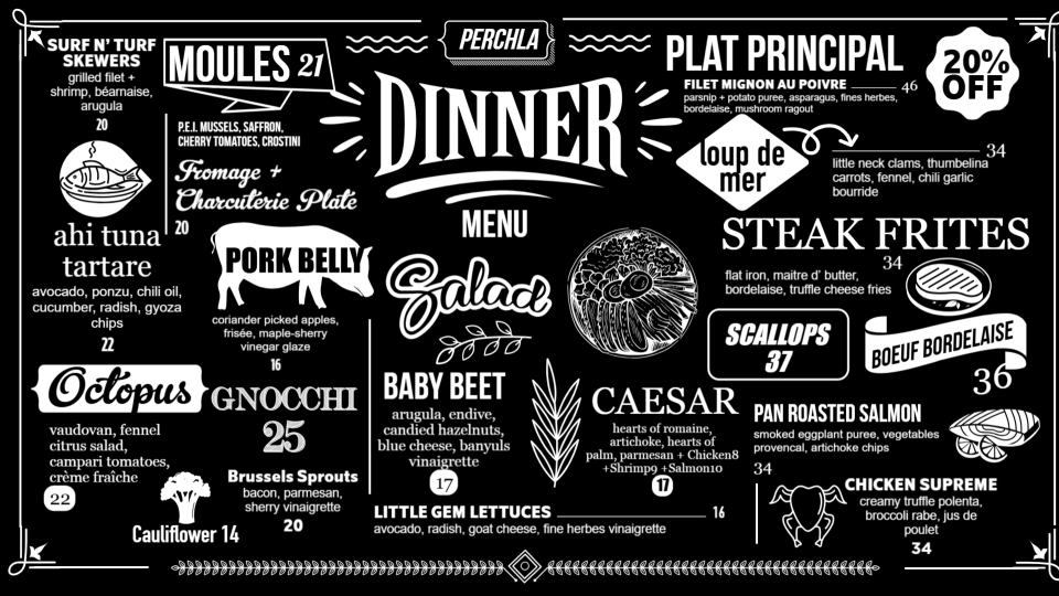 Dinner Chalk Menu Design Dinner Chalk Menu Design