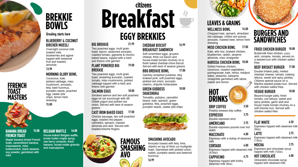 Best Breakfast Menu Design Best Breakfast Menu Design