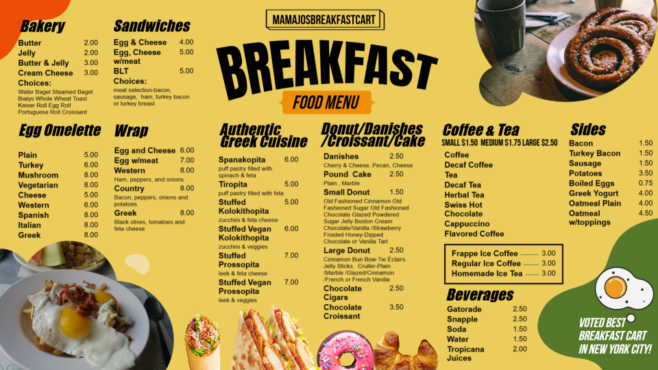 Brilliant Breakfast Menu Template Brilliant Breakfast Menu Template
