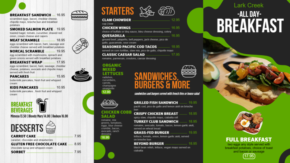 Creative Breakfast Menu Design Creative Breakfast Menu Design