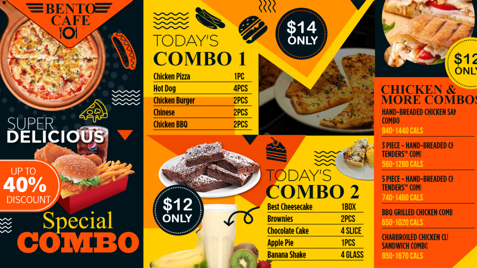 Combo Menu Template Combo Menu Template