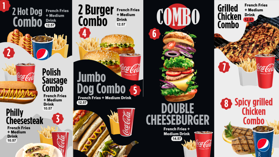 Combo Menu Design Template Combo Menu Design Template