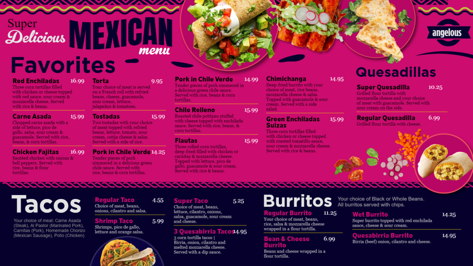 Mexican Menu Design Mexican Menu Design