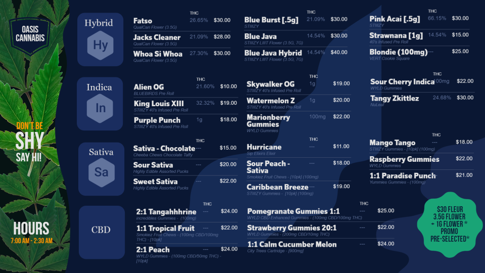 Cannabis Dispensary Menu Design Cannabis Dispensary Menu Design