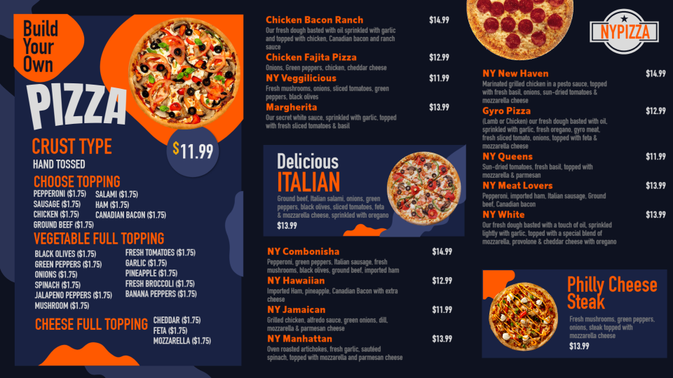Best Pizza Menu Design Best Pizza Menu Design