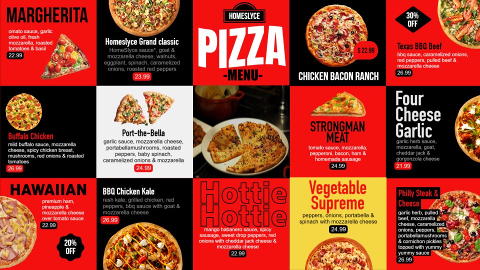 Customize Pizza Menu Template Customize Pizza Menu Template
