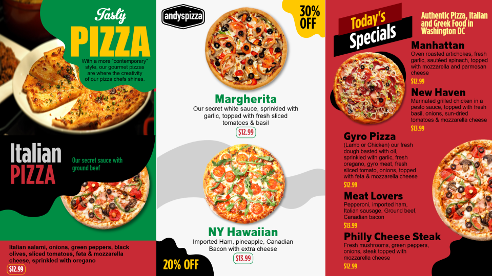Online customizable pizza menu templates Online customizable pizza menu templates