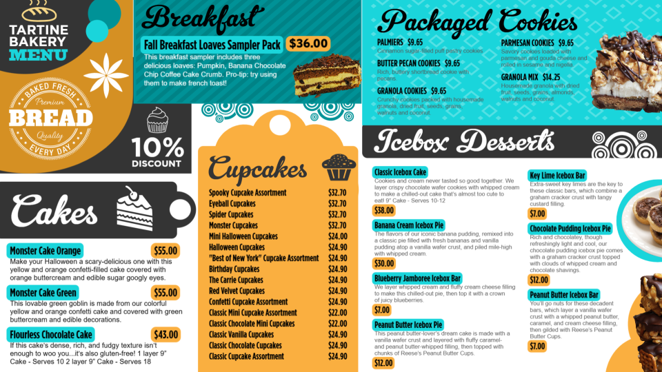 Bakery Menu Design by Dsmenu