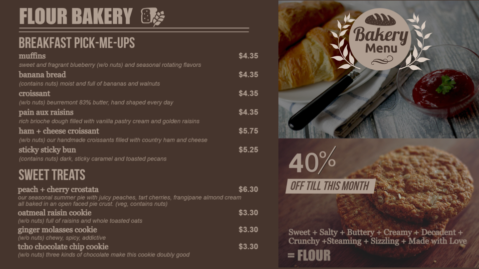 Bakery Menu Template