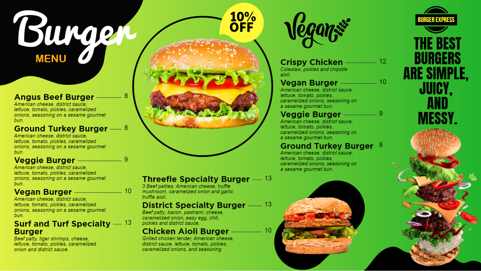 Editable Burger Menu Design Editable Burger Menu Design