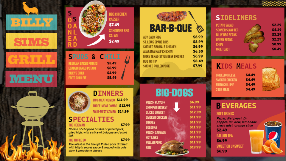 Customizable Grill Menu Template Customizable Grill Menu Template