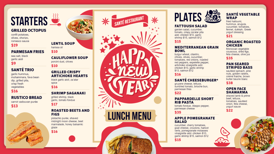 New Year Menu Idea